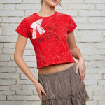 Daisy Street Youth Snow Washed Baby Tee T-Shirts by Daisy Street as seen on celebrities