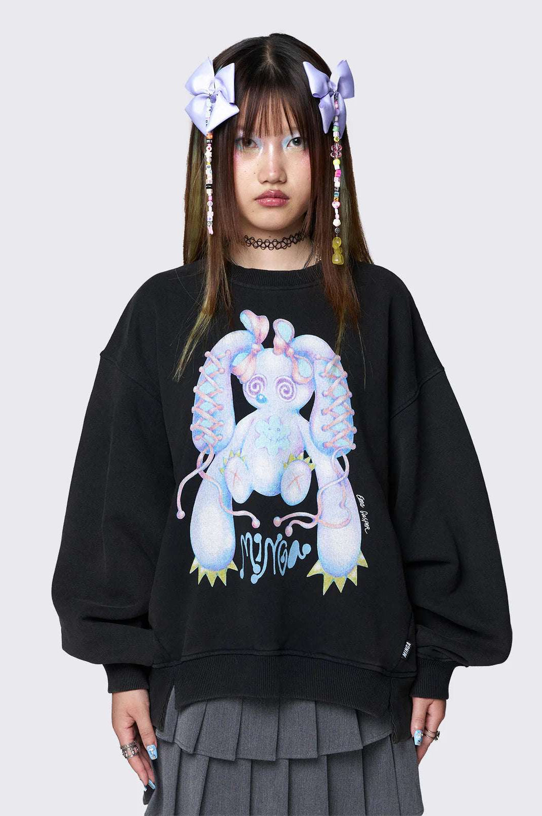 Minga London x Ema Gaspar Bunny Graphic Sweatshirt Sweater by Minga London as seen on celebrities