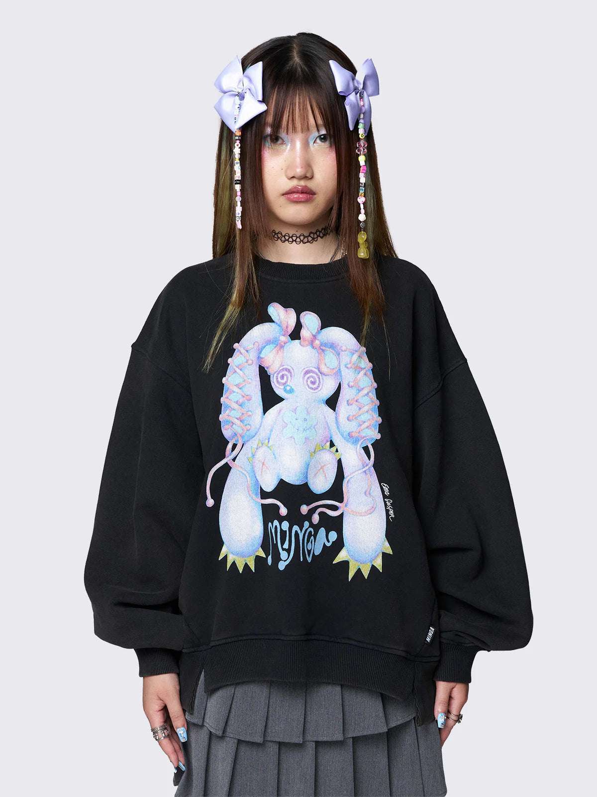 Minga London x Ema Gaspar Bunny Graphic Sweatshirt Sweater by Minga London as seen on celebrities