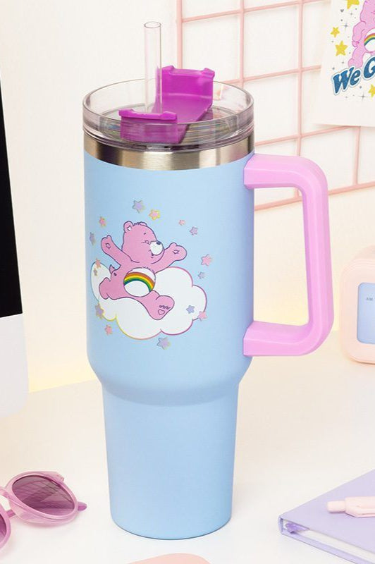 Care Bears 1200ml Insulated Cup and Straw Travel Mug by Paladone as seen on celebrities