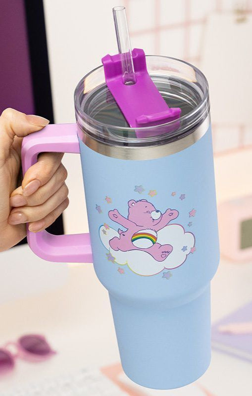 Care Bears 1200ml Insulated Cup and Straw Travel Mug by Paladone as seen on celebrities