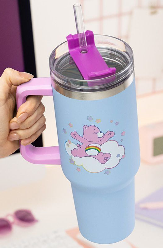 Care Bears 1200ml Insulated Cup and Straw Travel Mug by Paladone as seen on celebrities