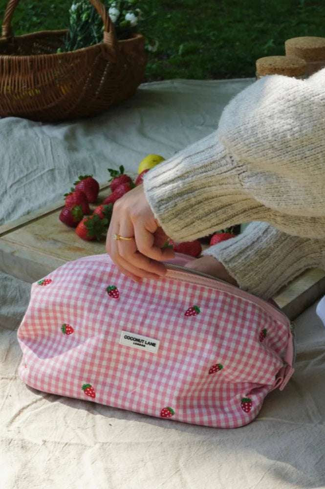 Coconut Lane Strawberry Picnic Magic Lifestyle Pouch Cosmetic Case by Coconut Lane as seen on celebrities