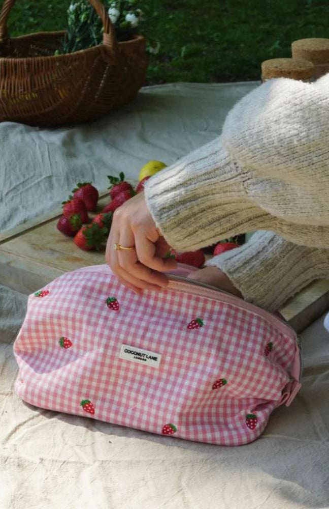 Coconut Lane Strawberry Picnic Magic Lifestyle Pouch Cosmetic Case by Coconut Lane as seen on celebrities