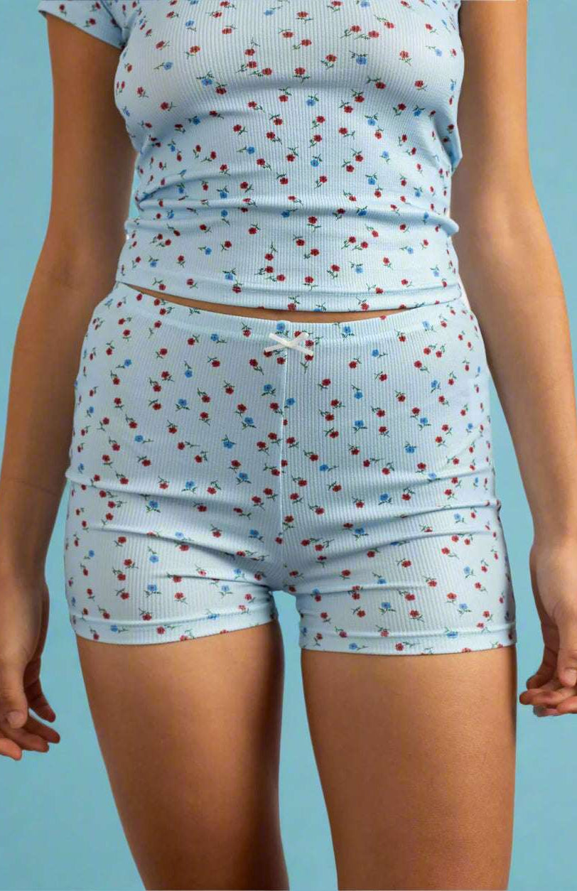 Daisy Street Ribbed Jersey Shorts Pyjamas by Daisy Street as seen on celebrities