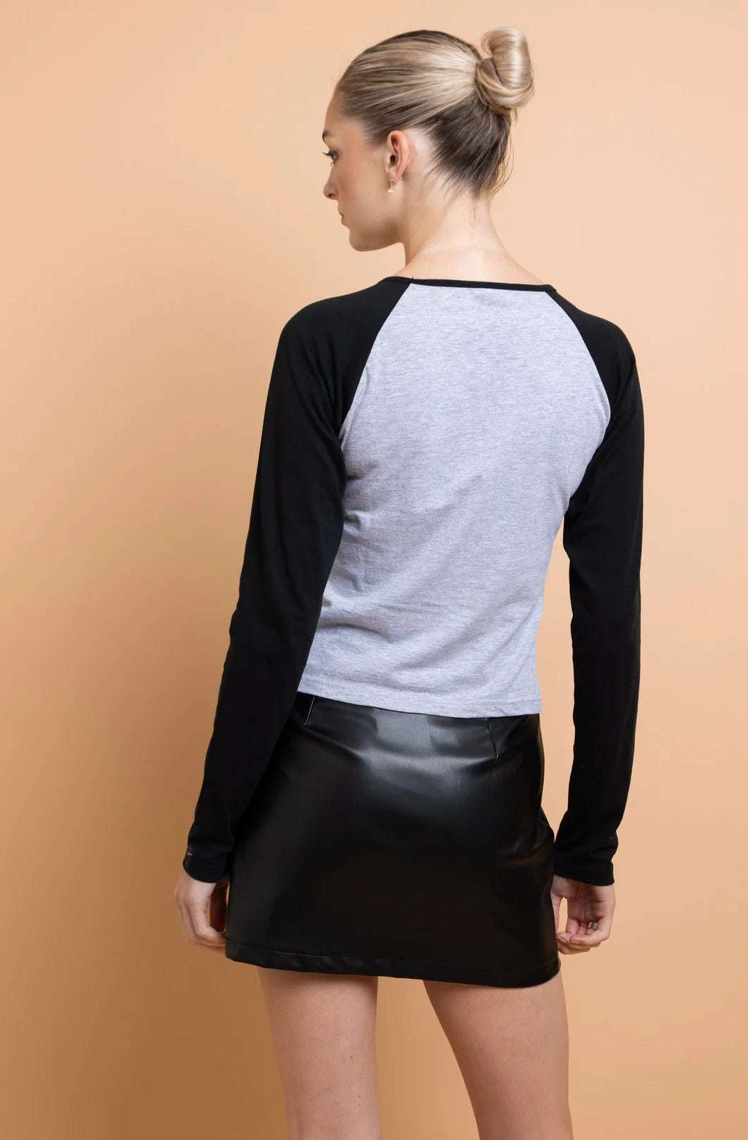 Daisy Street Deer Contrast Raglan Sleeve Tee T-Shirts by Daisy Street as seen on celebrities