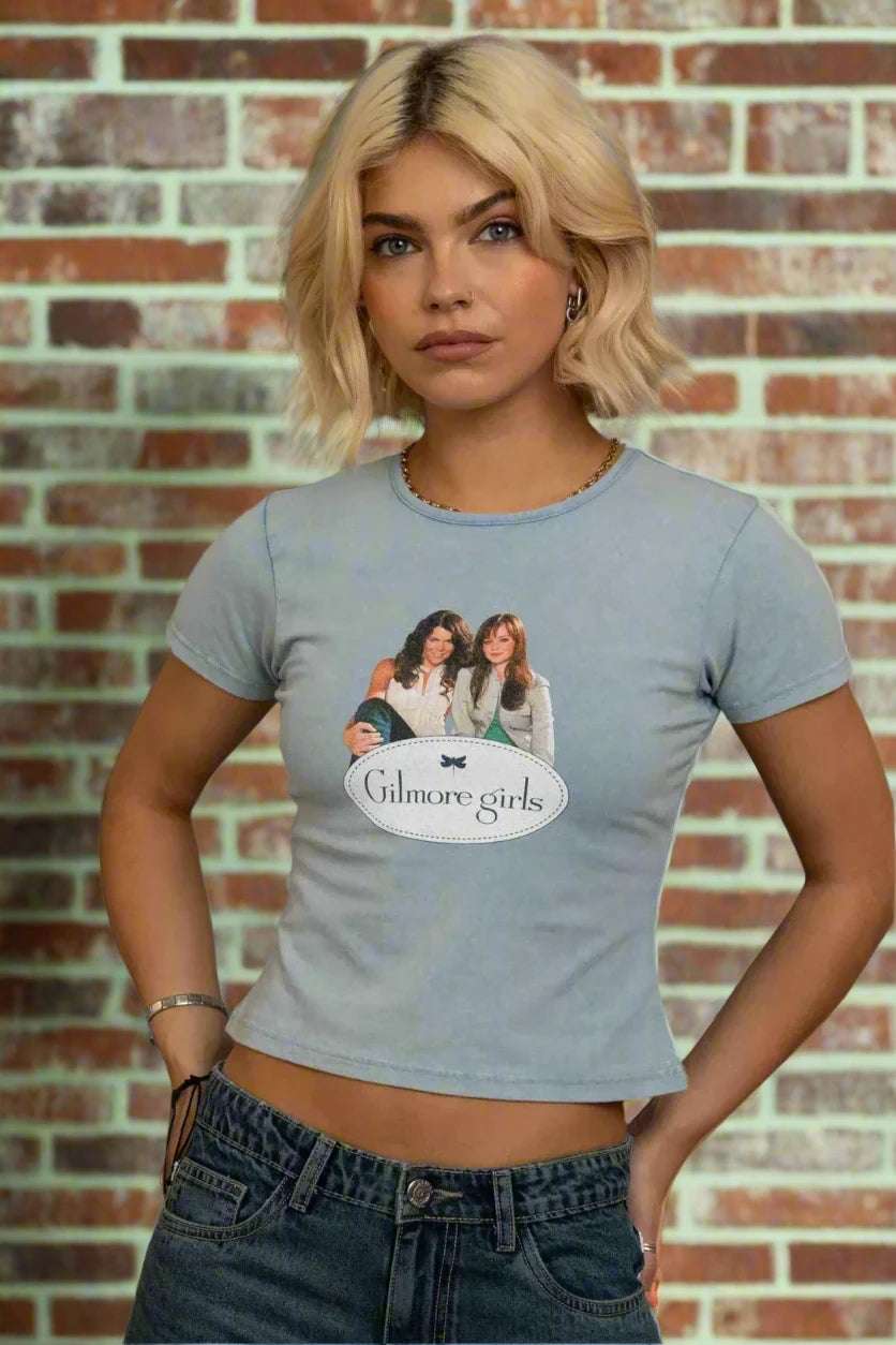 Daisy Street Gilmore Girls Washed Baby Tee T-Shirts by Daisy Street as seen on celebrities
