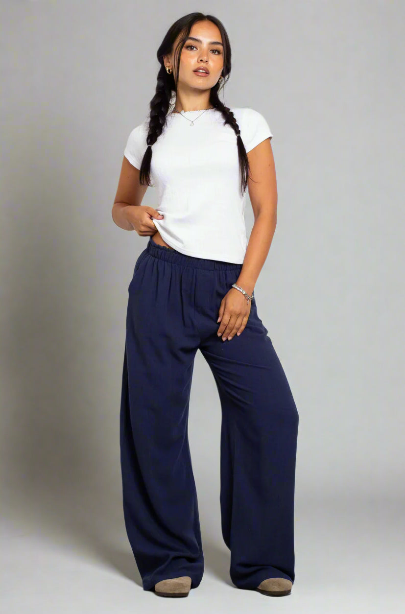 Daisy Street Mid Rise Wide Leg Joggers Jogger Bottoms by Daisy Street as seen on celebrities