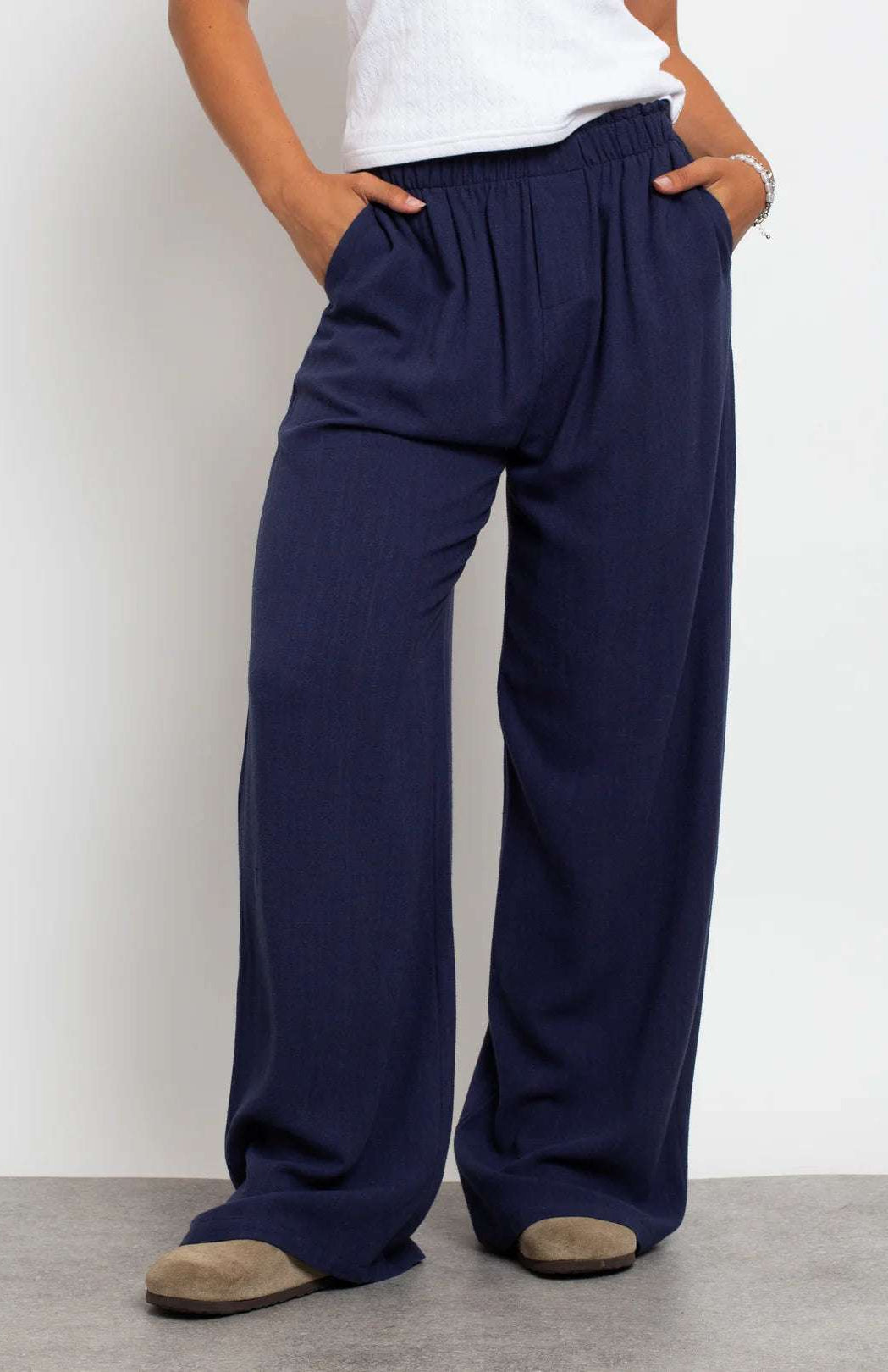 Daisy Street Mid Rise Wide Leg Joggers Jogger Bottoms by Daisy Street as seen on celebrities