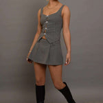 Daisy Street Stipe Bow Keyhole Detail Top Vest Top by Daisy Street as seen on celebrities