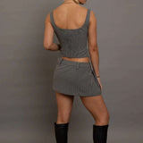 Daisy Street Stipe Bow Keyhole Detail Top Vest Top by Daisy Street as seen on celebrities