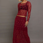 Daisy Street Red Lace Maxi Skirt with Bows Maxi Skirt by Daisy Street as seen on celebrities