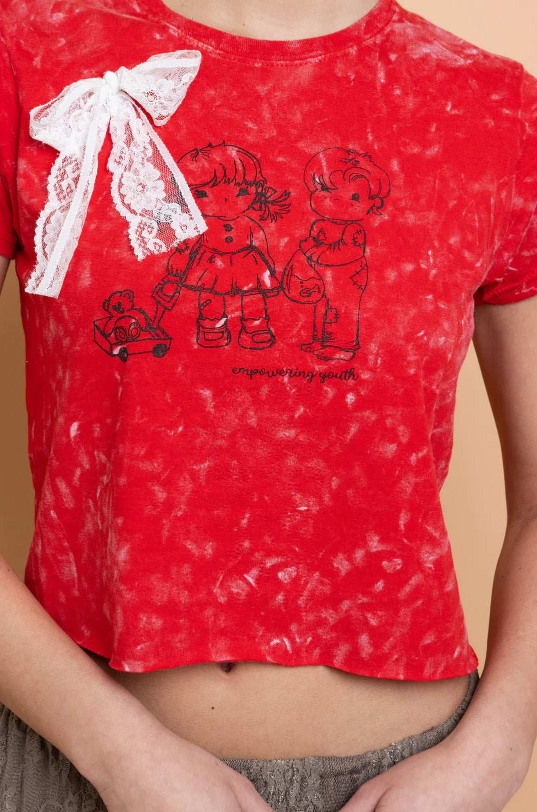 Daisy Street Youth Snow Washed Baby Tee T-Shirts by Daisy Street as seen on celebrities