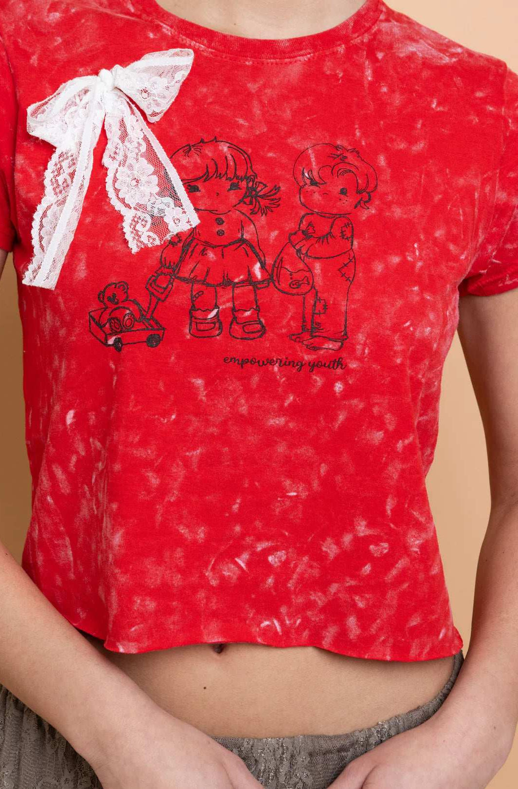 Daisy Street Youth Snow Washed Baby Tee T-Shirts by Daisy Street as seen on celebrities