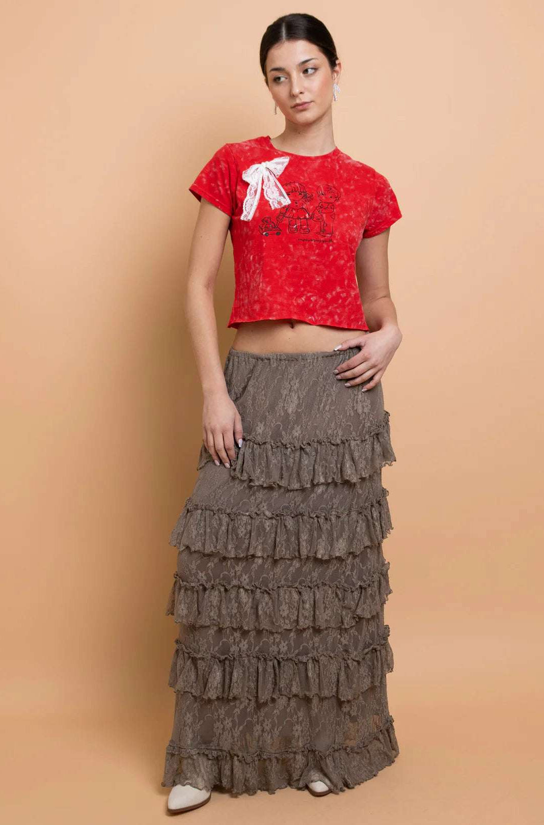 Daisy Street Youth Snow Washed Baby Tee T-Shirts by Daisy Street as seen on celebrities