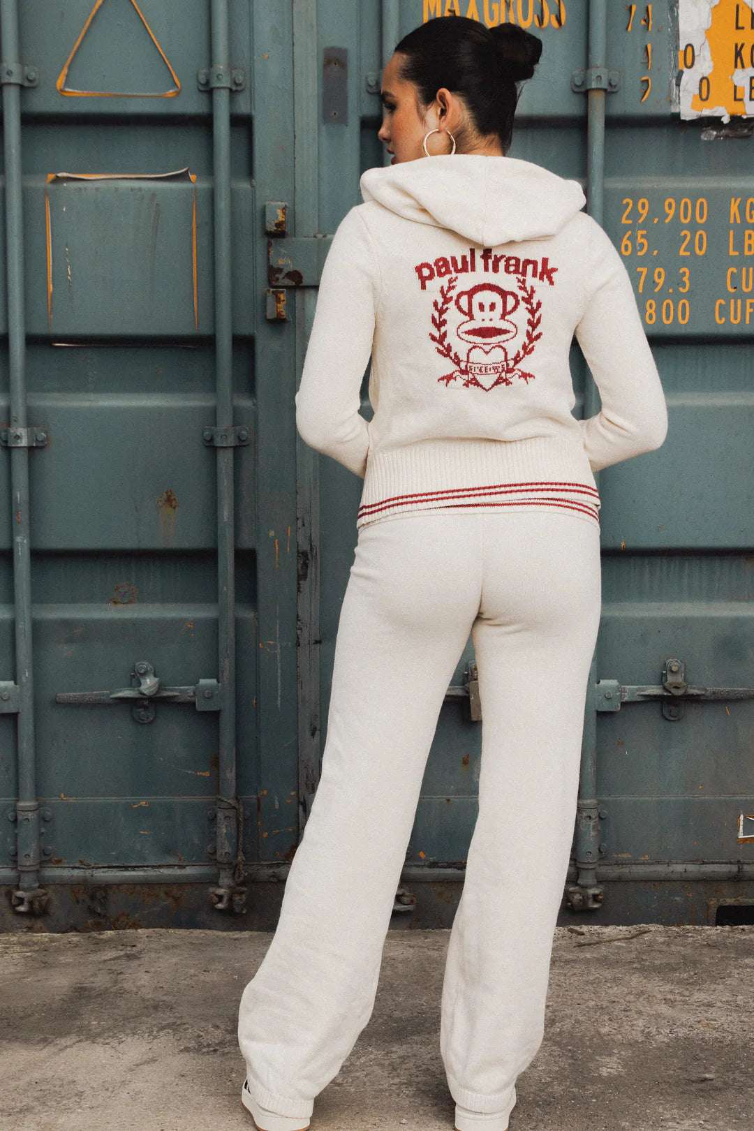 Daisy Street x Paul Frank Fold Over Flared Knit Trousers Sweatpants by Daisy Street as seen on celebrities