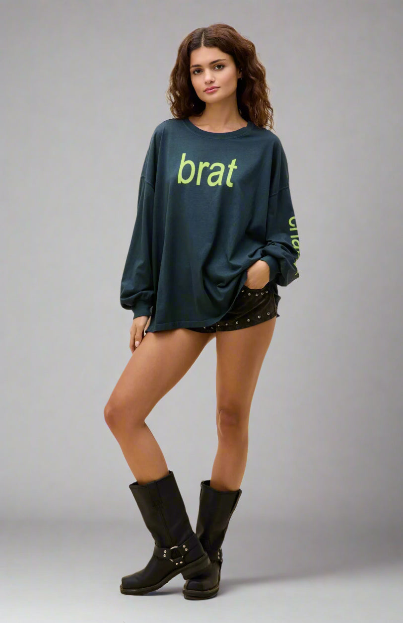 Daydreamer LA CHARLI XCX Brat Long Sleeve Tee T-Shirt by Daydreamer LA as seen on celebrities