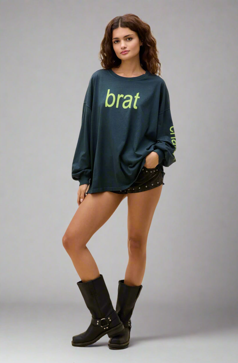 Daydreamer LA CHARLI XCX Brat Long Sleeve Tee T-Shirt by Daydreamer LA as seen on celebrities