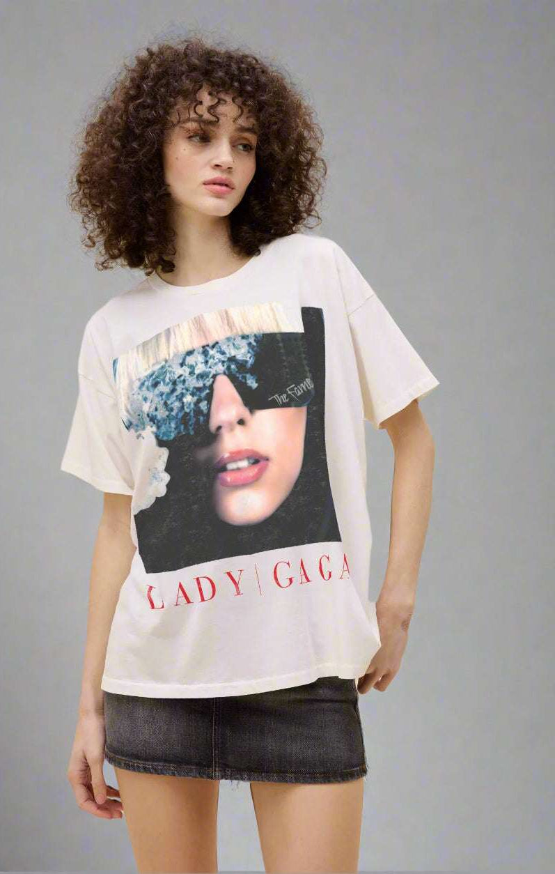 Daydreamer LA Lady Gaga The Fame Merch Tee T-Shirt by Daydreamer LA as seen on celebrities