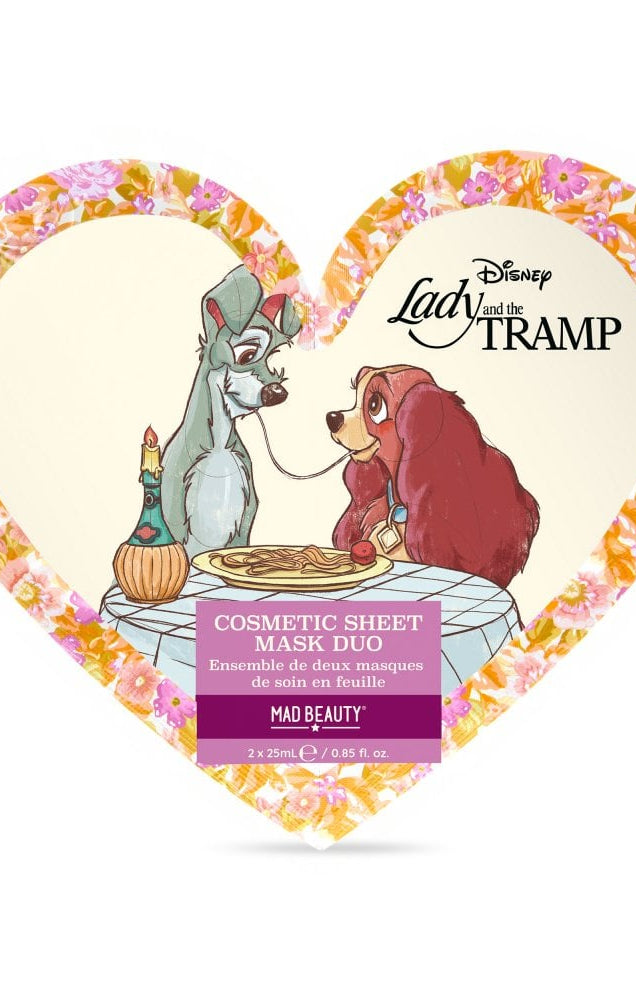 Disney Lady & The Tramp Cosmetic Sheet Mask Duo Face Mask by Mad Beauty as seen on celebrities