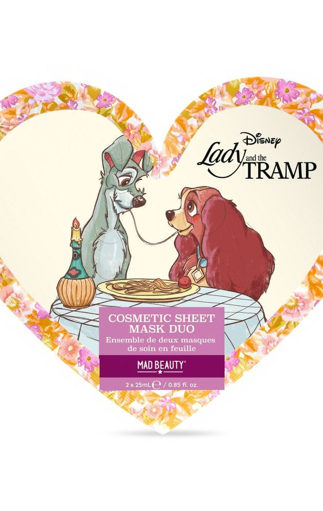 Disney Lady & The Tramp Cosmetic Sheet Mask Duo Face Mask by Mad Beauty as seen on celebrities