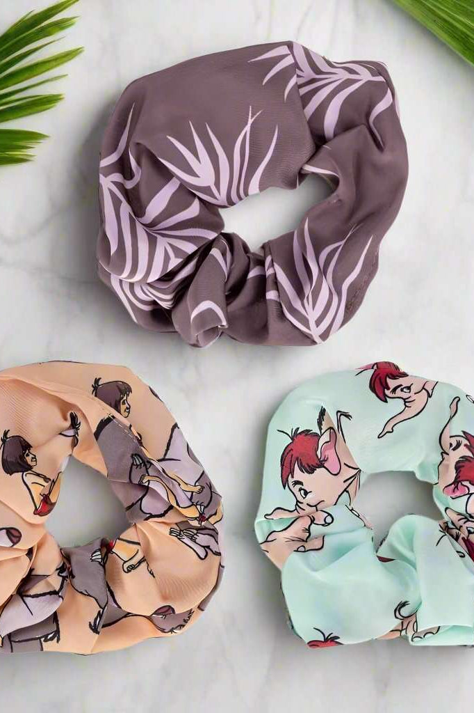 Disney The Jungle Book Hair Scrunchie Trio Hair Elastic by Mad Beauty as seen on celebrities