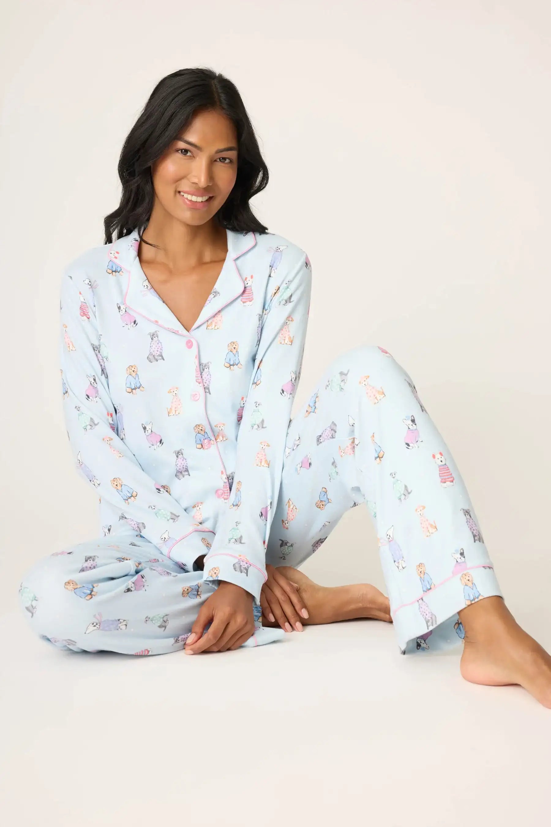 PJ Salvage Doggone Cold Dog Print Pointelle PJ Set