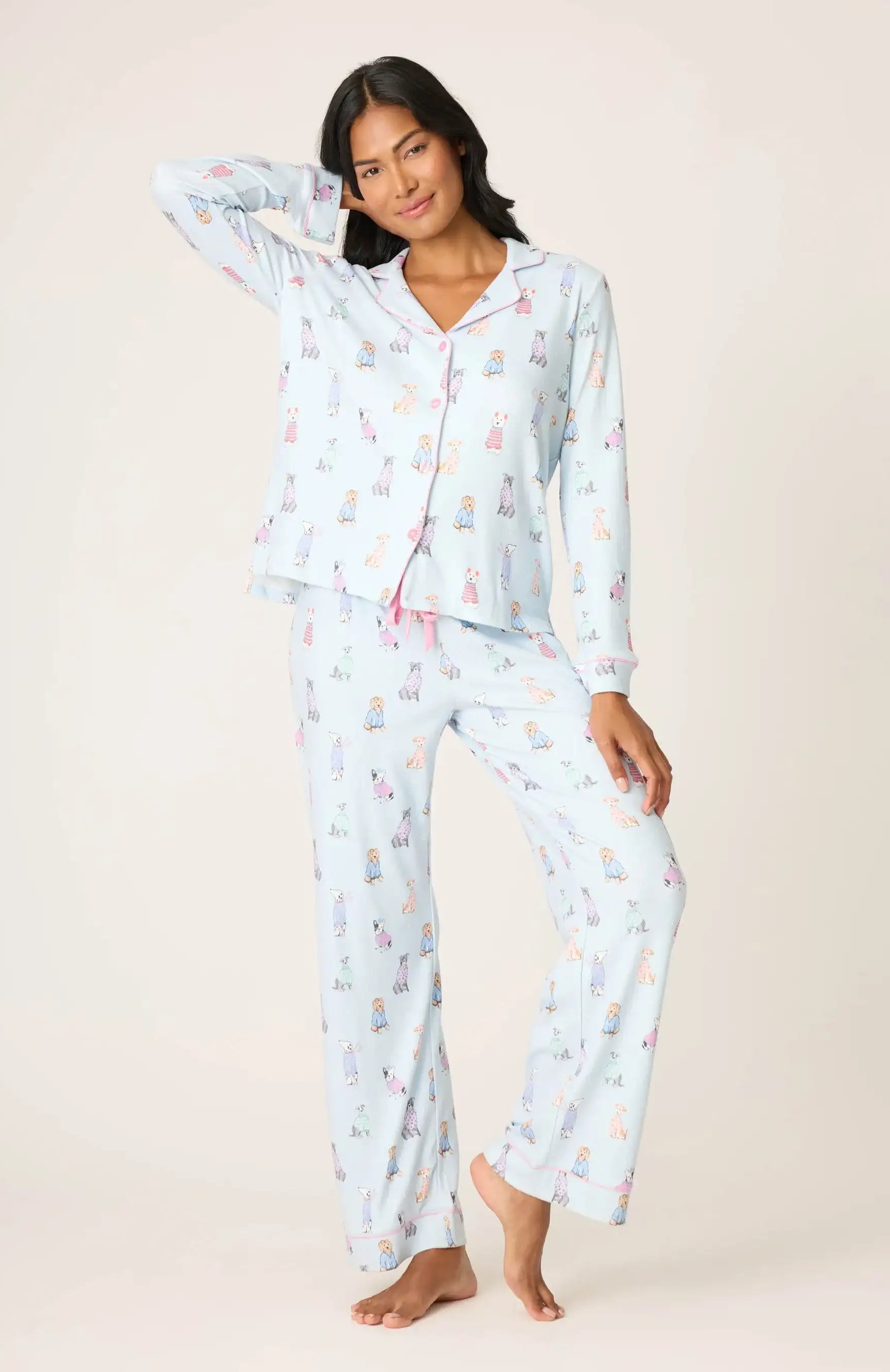 PJ Salvage Doggone Cold Dog Print Pointelle PJ Set