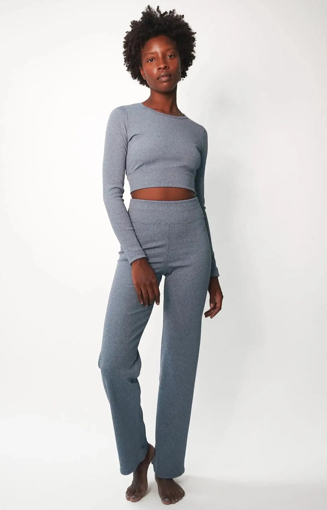 Electric & Rose Kennedy Rib Crop Top Long Sleeved Top by Electric and Rose as seen on celebrities