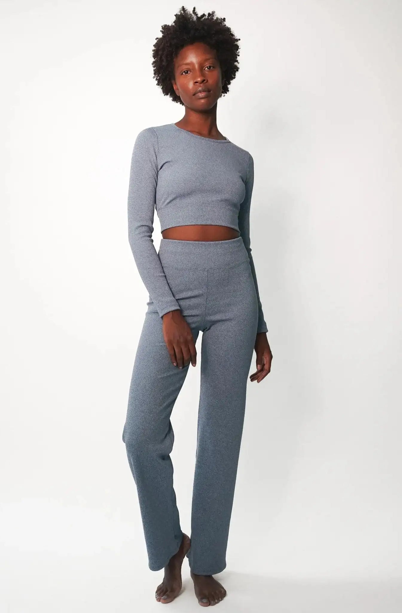 Electric & Rose Kennedy Rib Crop Top Long Sleeved Top by Electric and Rose as seen on celebrities