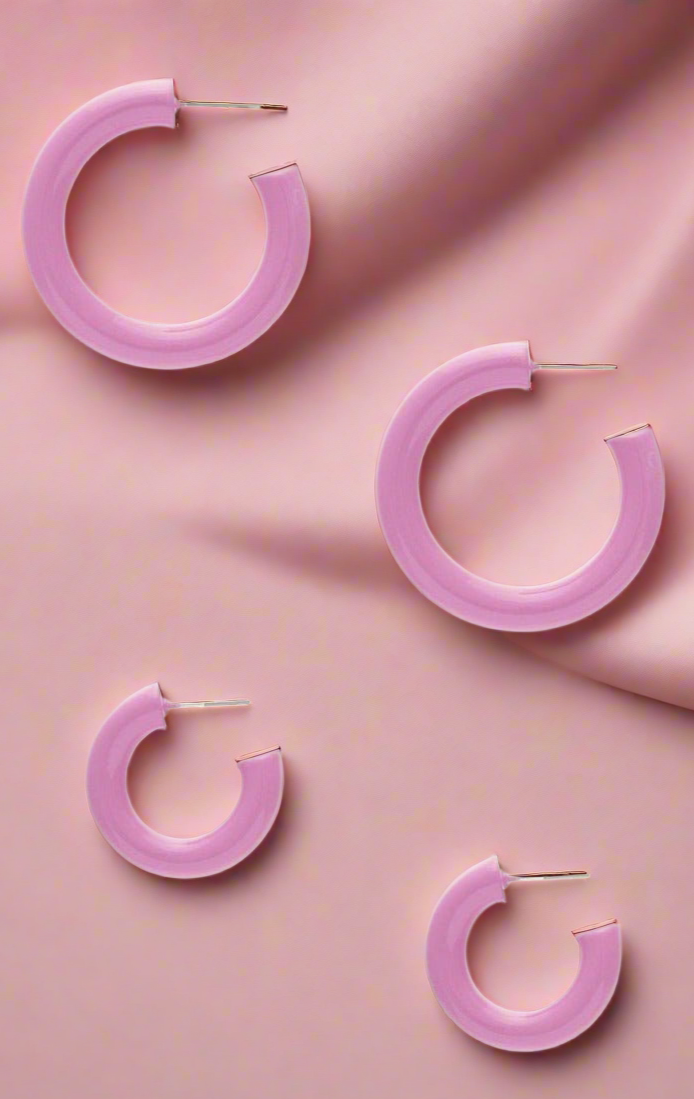 Sofia Richie x 8 Other Reasons Pink Hoop Earrings Earrings by 8 Other Reasons as seen on celebrities