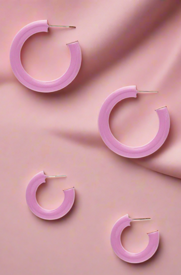 Sofia Richie x 8 Other Reasons Pink Hoop Earrings Earrings by 8 Other Reasons as seen on celebrities