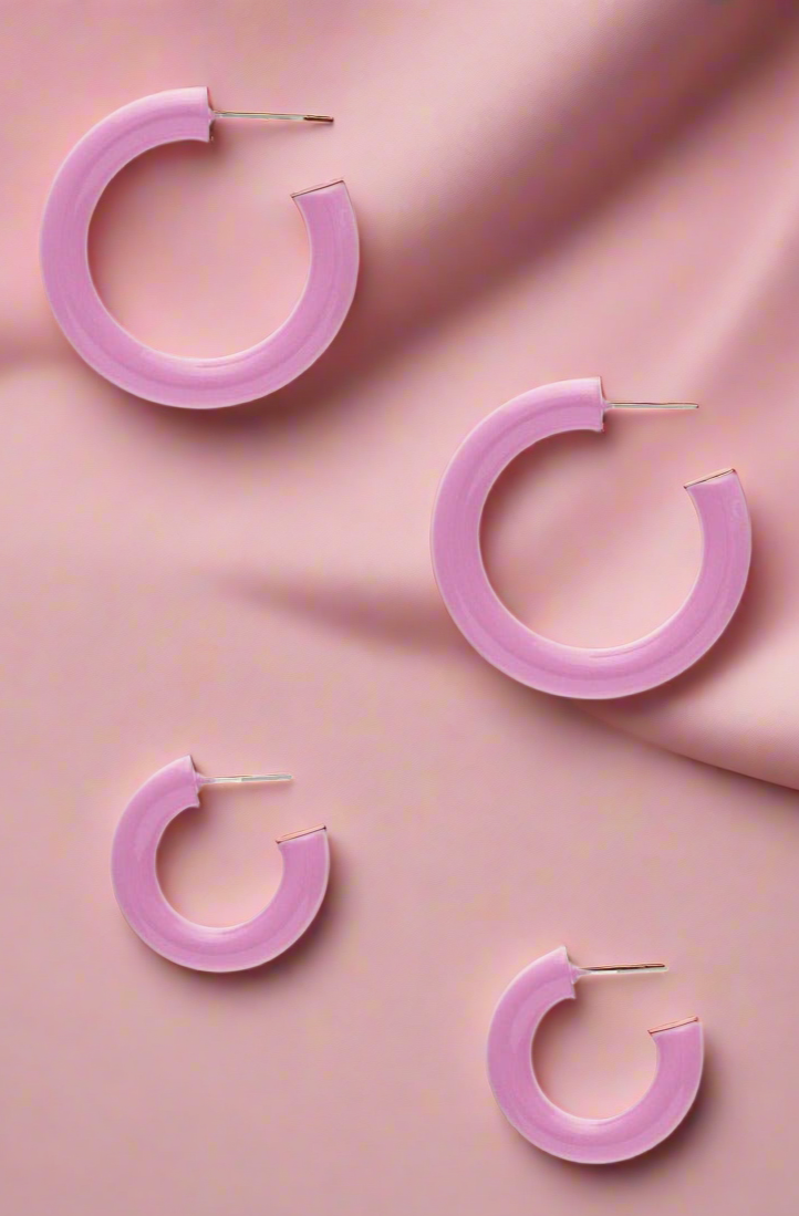 Sofia Richie x 8 Other Reasons Pink Hoop Earrings Earrings by 8 Other Reasons as seen on celebrities