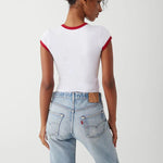 Frankies Bikinis Archie Cotton Tee as seen on Madelaine Petsch & Amelia Gray Top by Frankies Bikinis as seen on celebrities