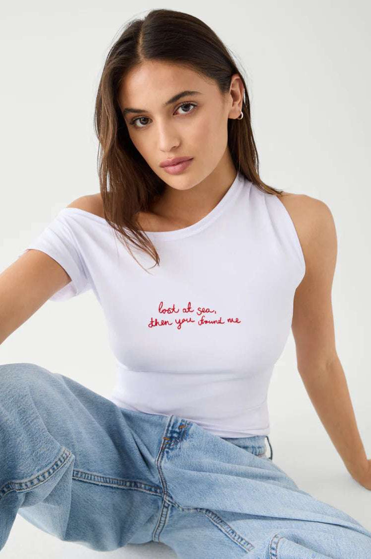 Frankies Bikinis Starlight Cotton Tee Top by Frankies Bikinis as seen on celebrities