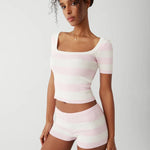 Frankies Bikinis Sunset Knit Ballet Shorts Shorts by Frankies Bikinis as seen on celebrities