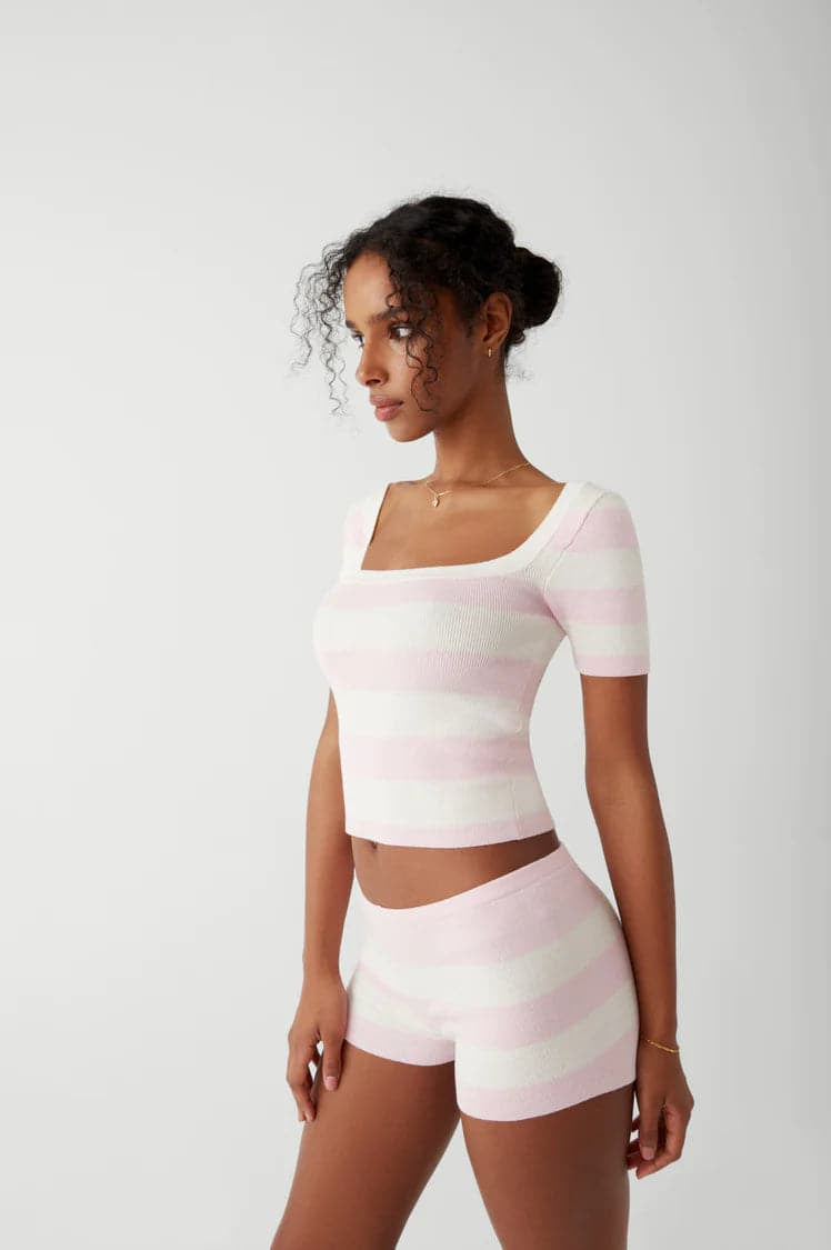 Frankies Bikinis Sunset Ballet Knit Shirt Top by Frankies Bikinis as seen on celebrities