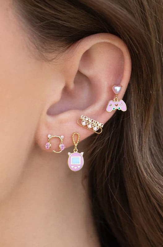 Girls Crew Gamer Gal Earring Stud Set Earrings by Girls Crew as seen on celebrities