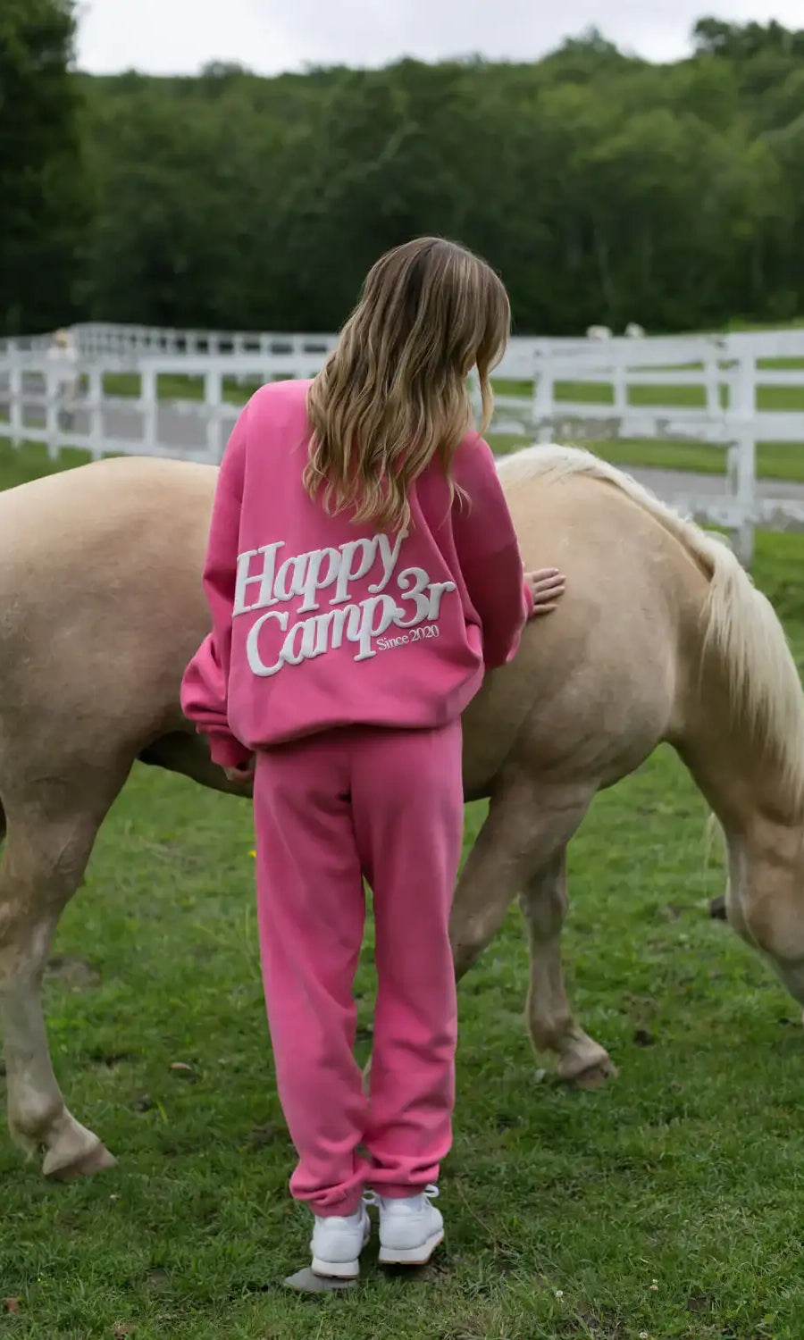 Happy Camp3r Hot Pink Mockneck Sweatshirt