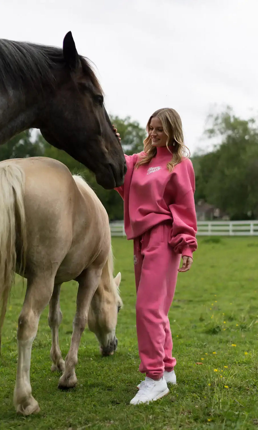 Happy Camp3r Hot Pink Mockneck Sweatshirt