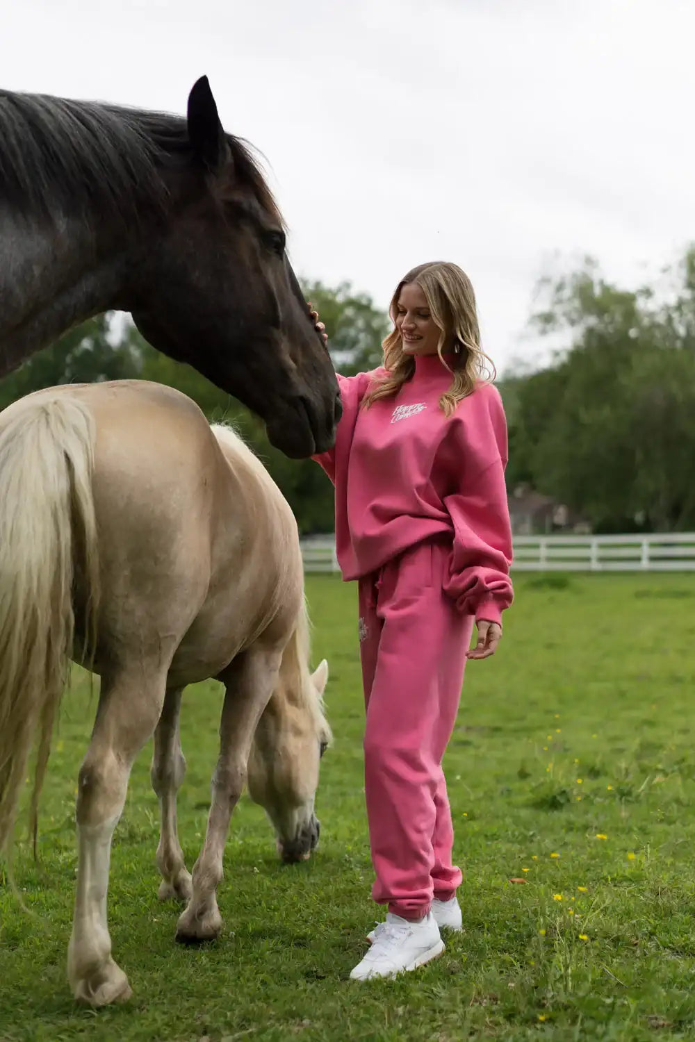 Happy Camp3r Hot Pink Mockneck Sweatshirt