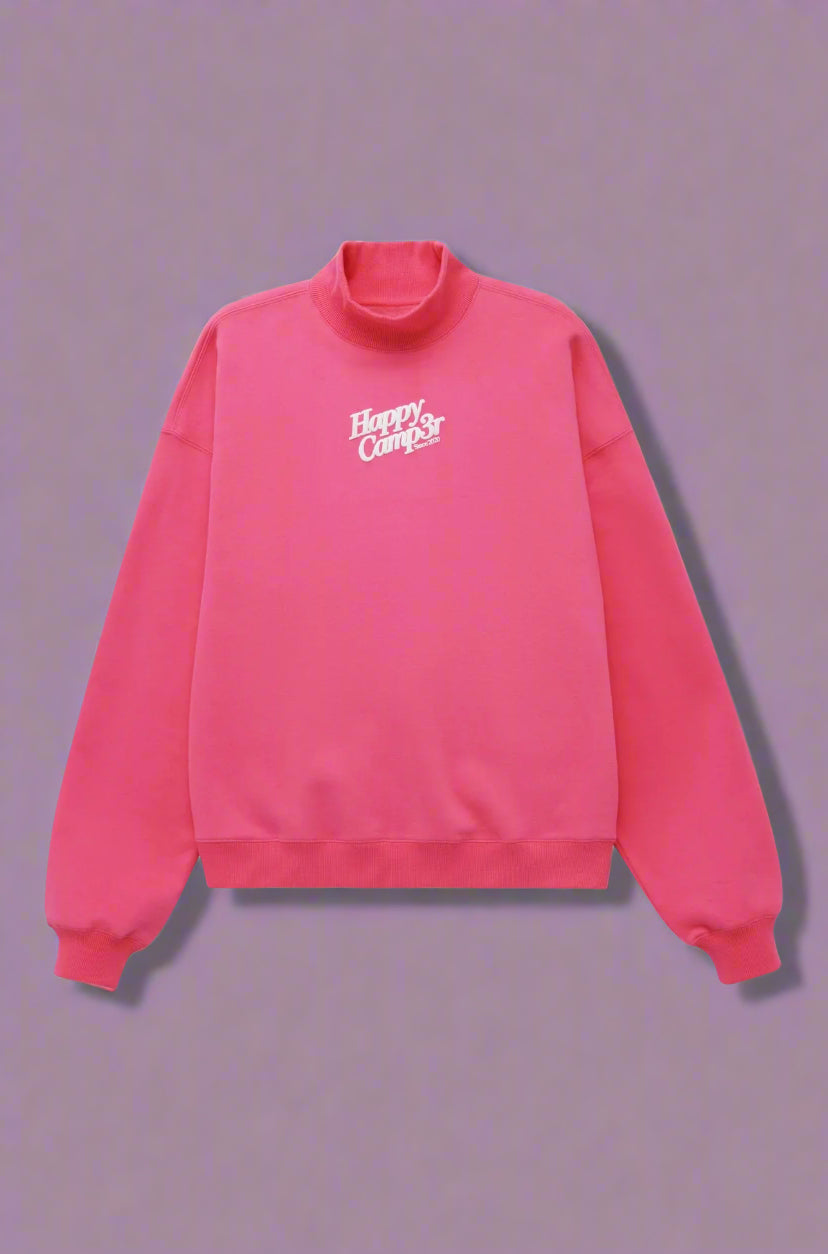 Happy Camp3r Hot Pink Mockneck Sweatshirt