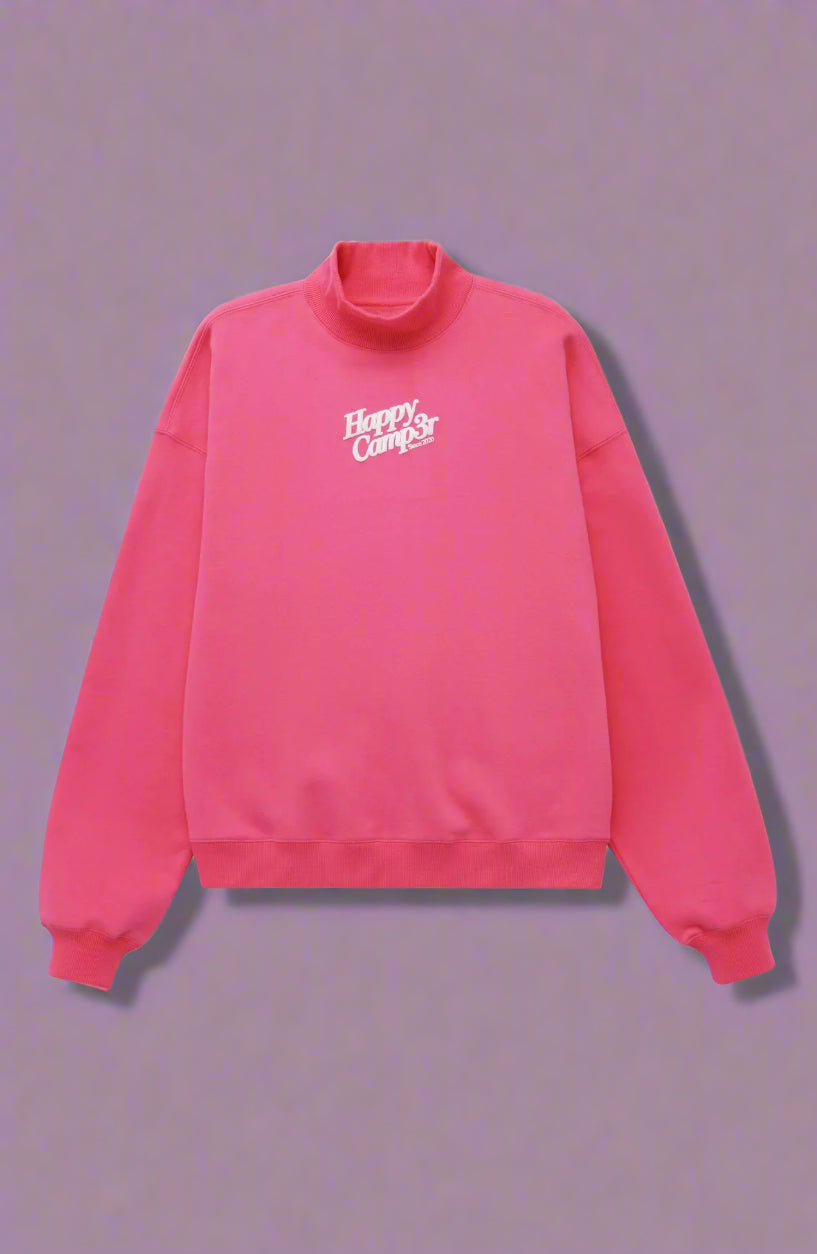 Happy Camp3r Hot Pink Mockneck Sweatshirt