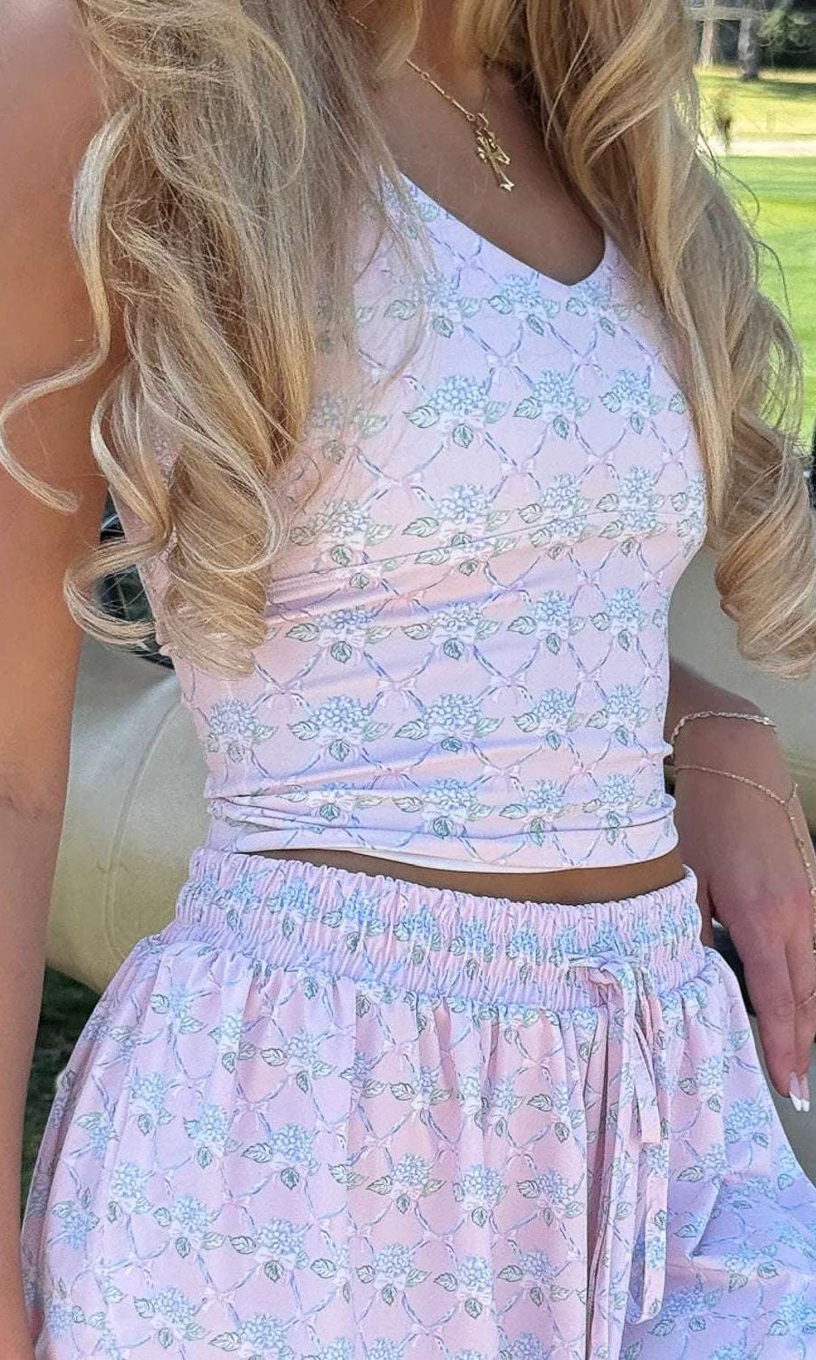 Happy Camp3r Ribboned Dreams Athleisure Tank Top