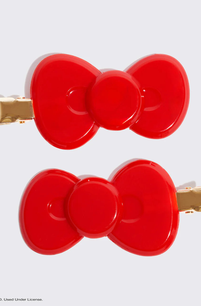 Hello Kitty x Kitsch Recycled Plastic Creaseless Clips 2pc Set Hair Band by Kitsch as seen on celebrities