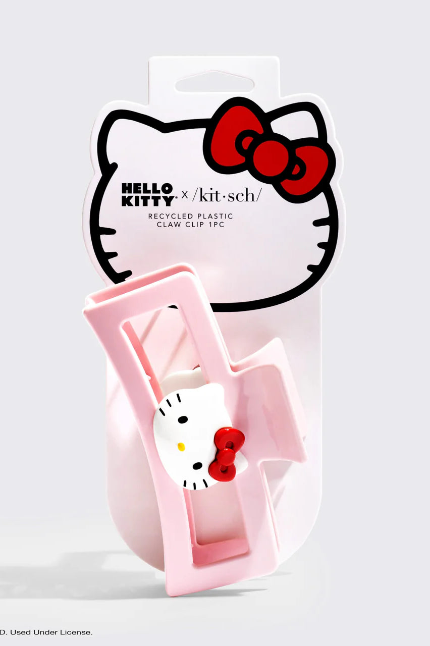 Hello Kitty x Kitsch Recycled Plastic Jumbo Open Shape Claw Clip 1pc - Hello Kitty Face Hair Band by Kitsch as seen on celebrities
