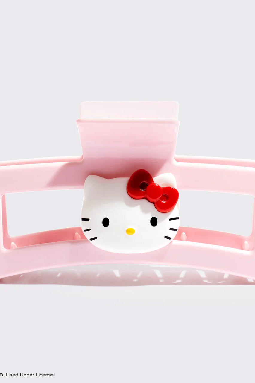 Hello Kitty x Kitsch Recycled Plastic Jumbo Open Shape Claw Clip 1pc - Hello Kitty Face Hair Band by Kitsch as seen on celebrities