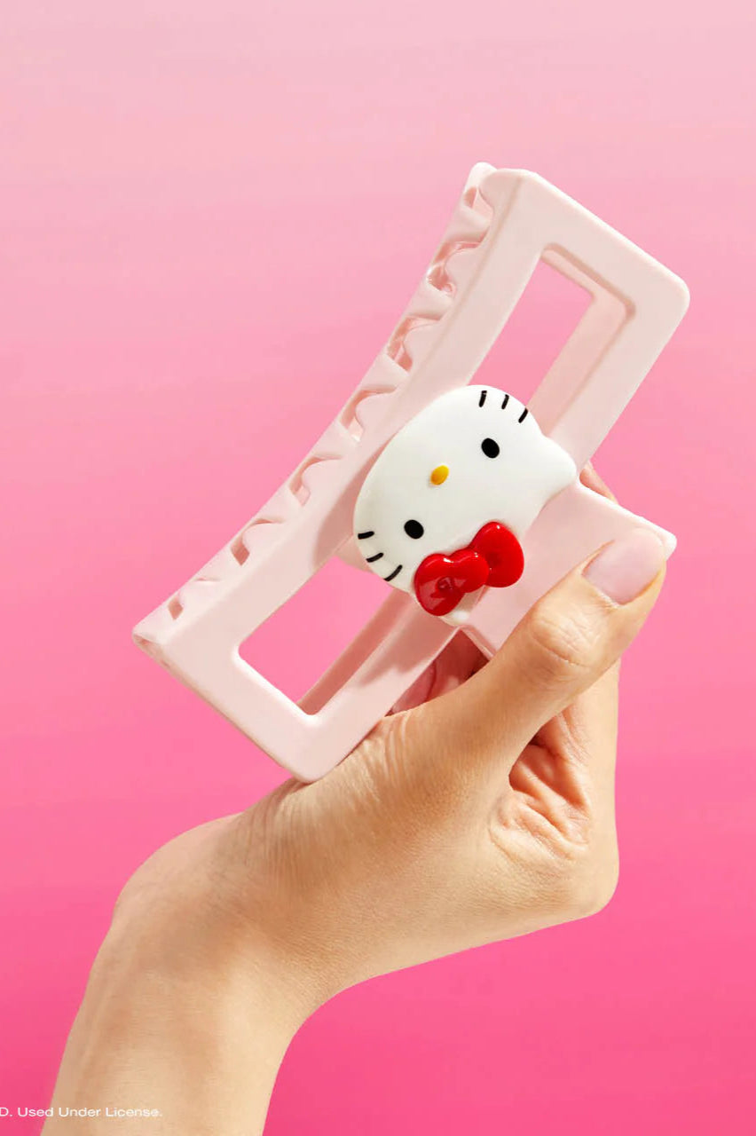 Hello Kitty x Kitsch Recycled Plastic Jumbo Open Shape Claw Clip 1pc - Hello Kitty Face Hair Band by Kitsch as seen on celebrities