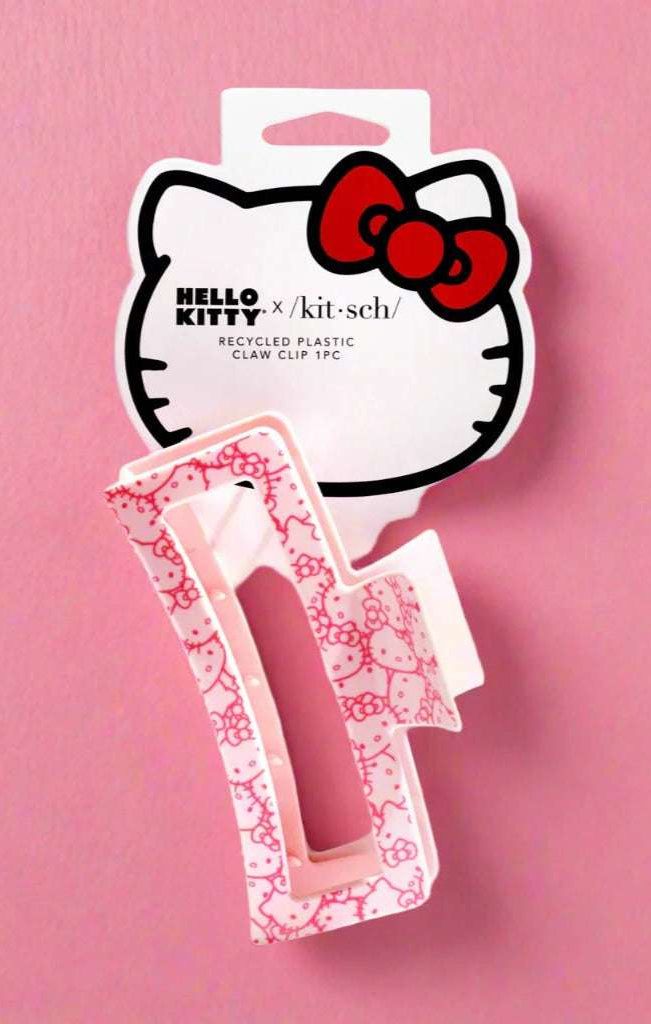Hello Kitty x Kitsch Recycled Plastic Jumbo Open Shape Claw Clip Hair Band by Kitsch as seen on celebrities