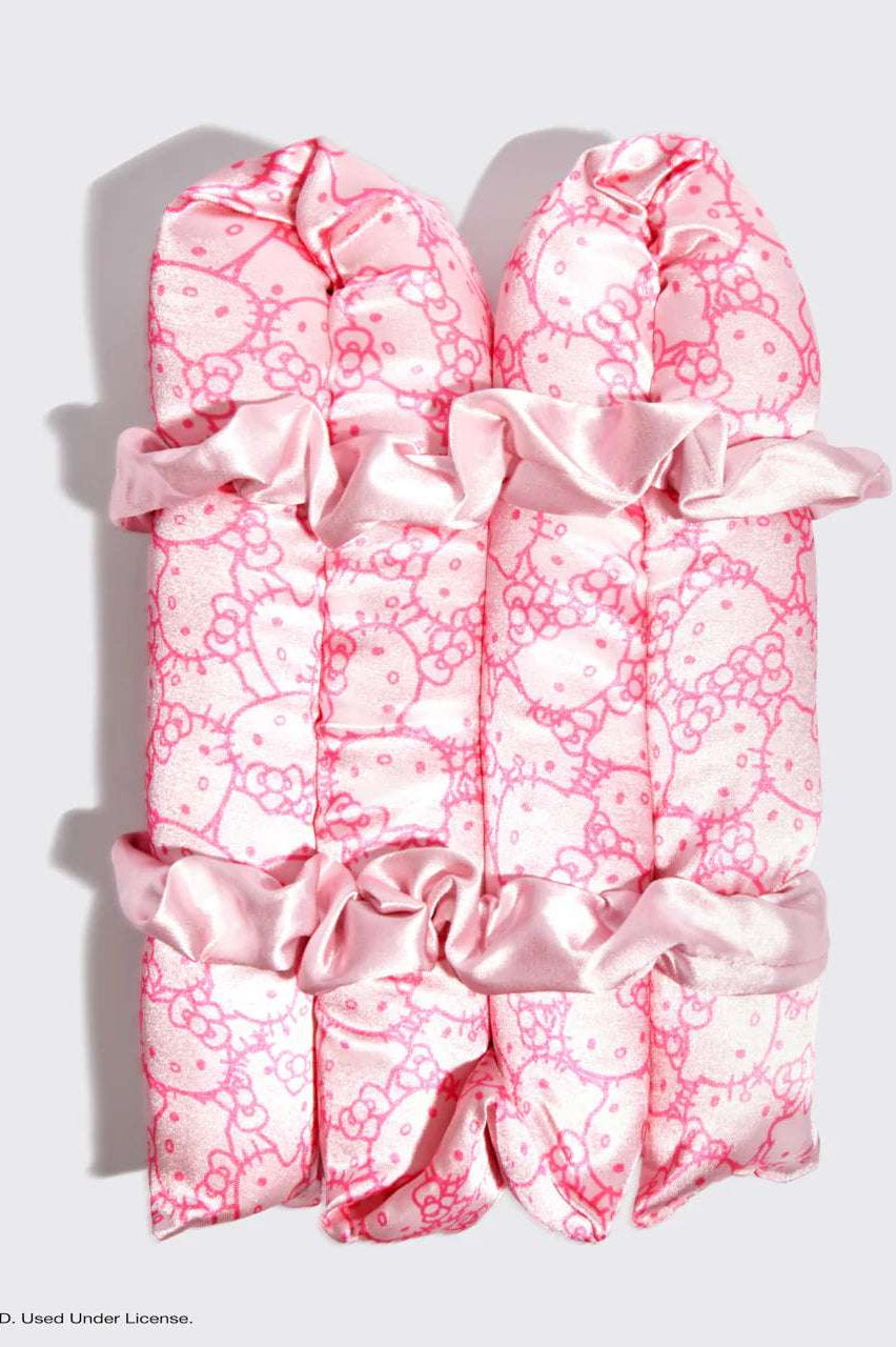 Hello Kitty x Kitsch XL Heatless Curling Set - Pink Hello Kitty Faces Hair by Kitsch as seen on celebrities